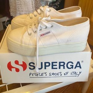 Superga white sneakers size 36